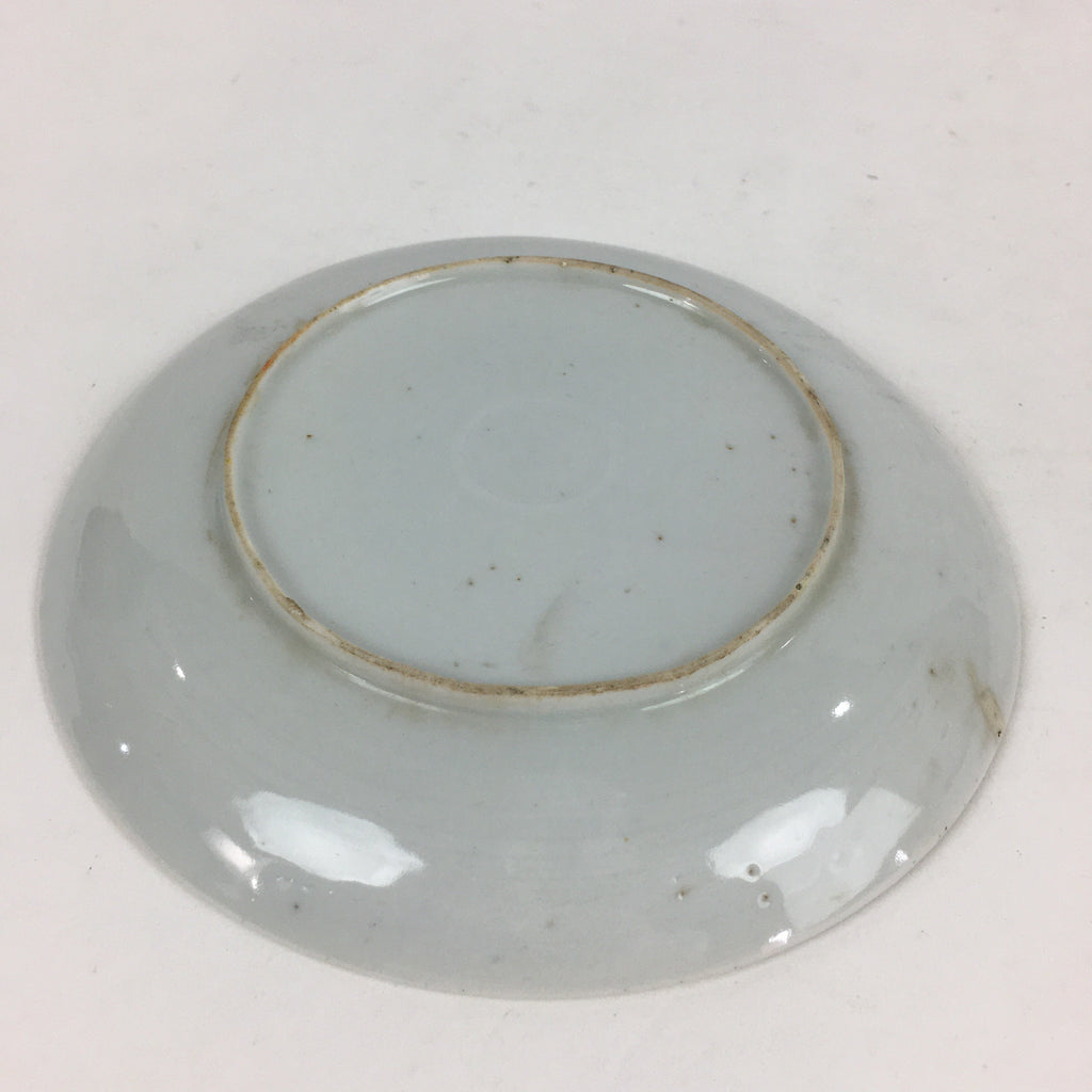 Japanese Porcelain Small Plate Vtg White Plum Blossom Hand Drawn Picture PY33