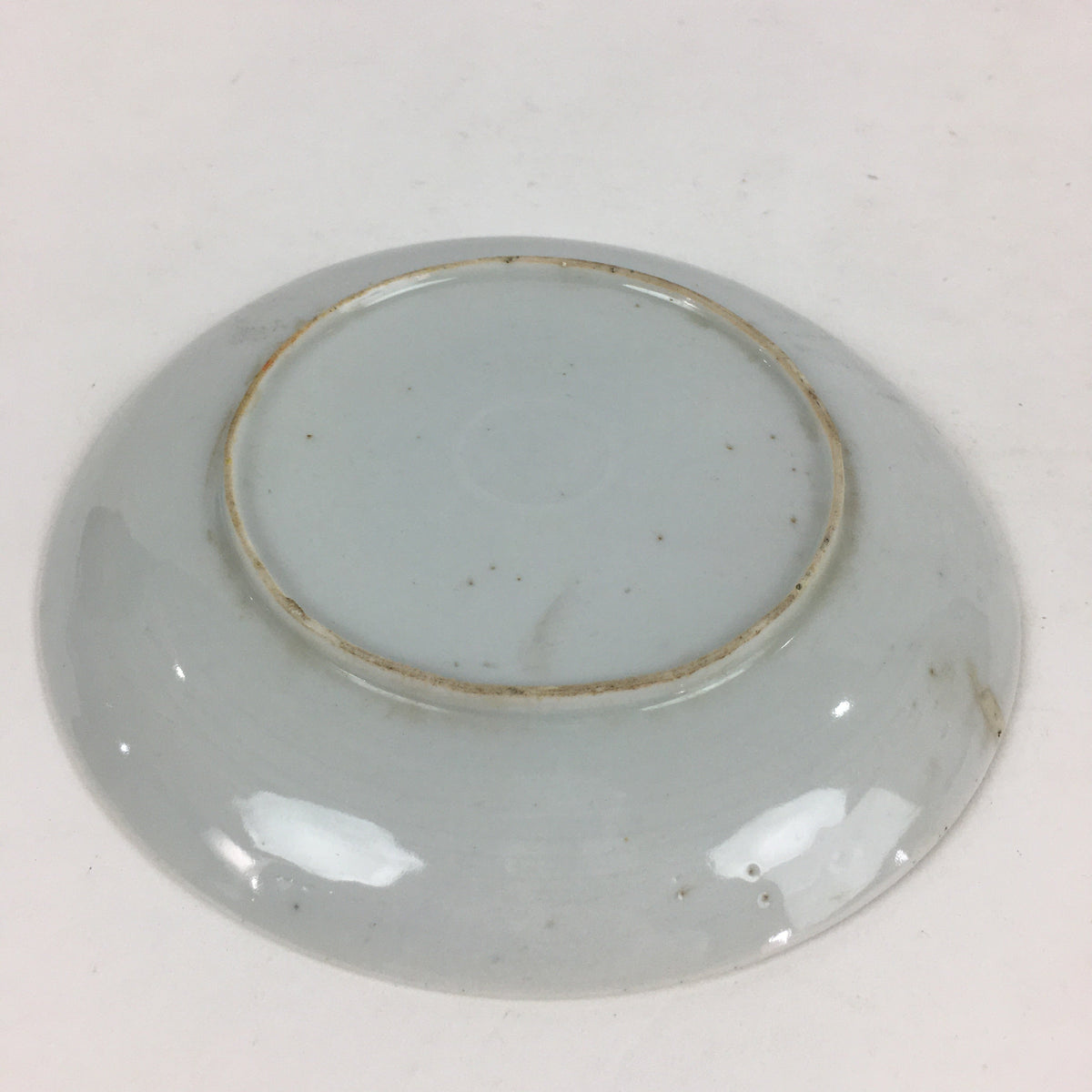 Japanese Porcelain Small Plate Vtg White Plum Blossom Hand Drawn Picture PY33