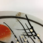 Japanese Porcelain Small Plate Vtg White Plum Blossom Hand Drawn Picture PY34