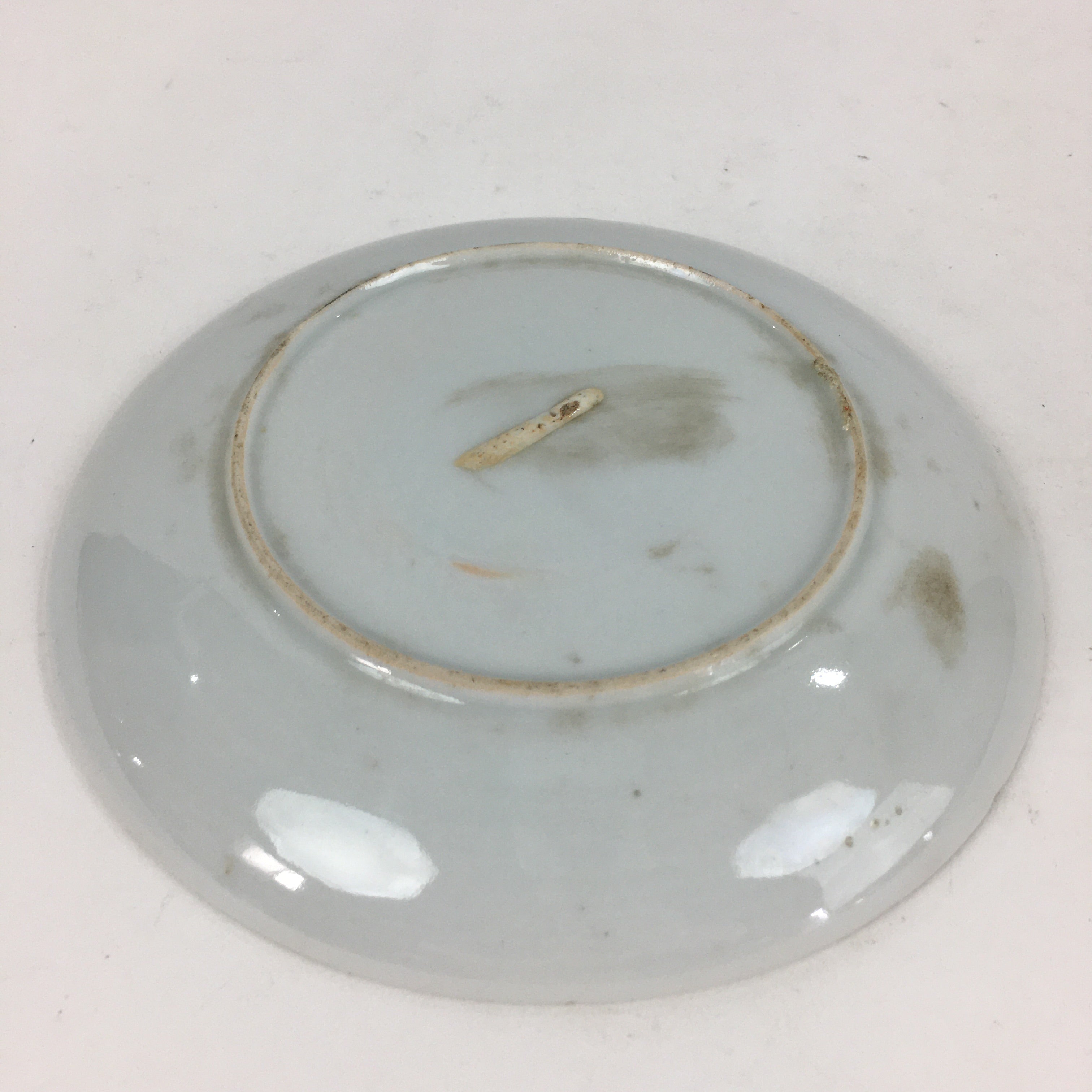 Japanese Porcelain Small Plate Vtg White Plum Blossom Hand Drawn Picture PY34
