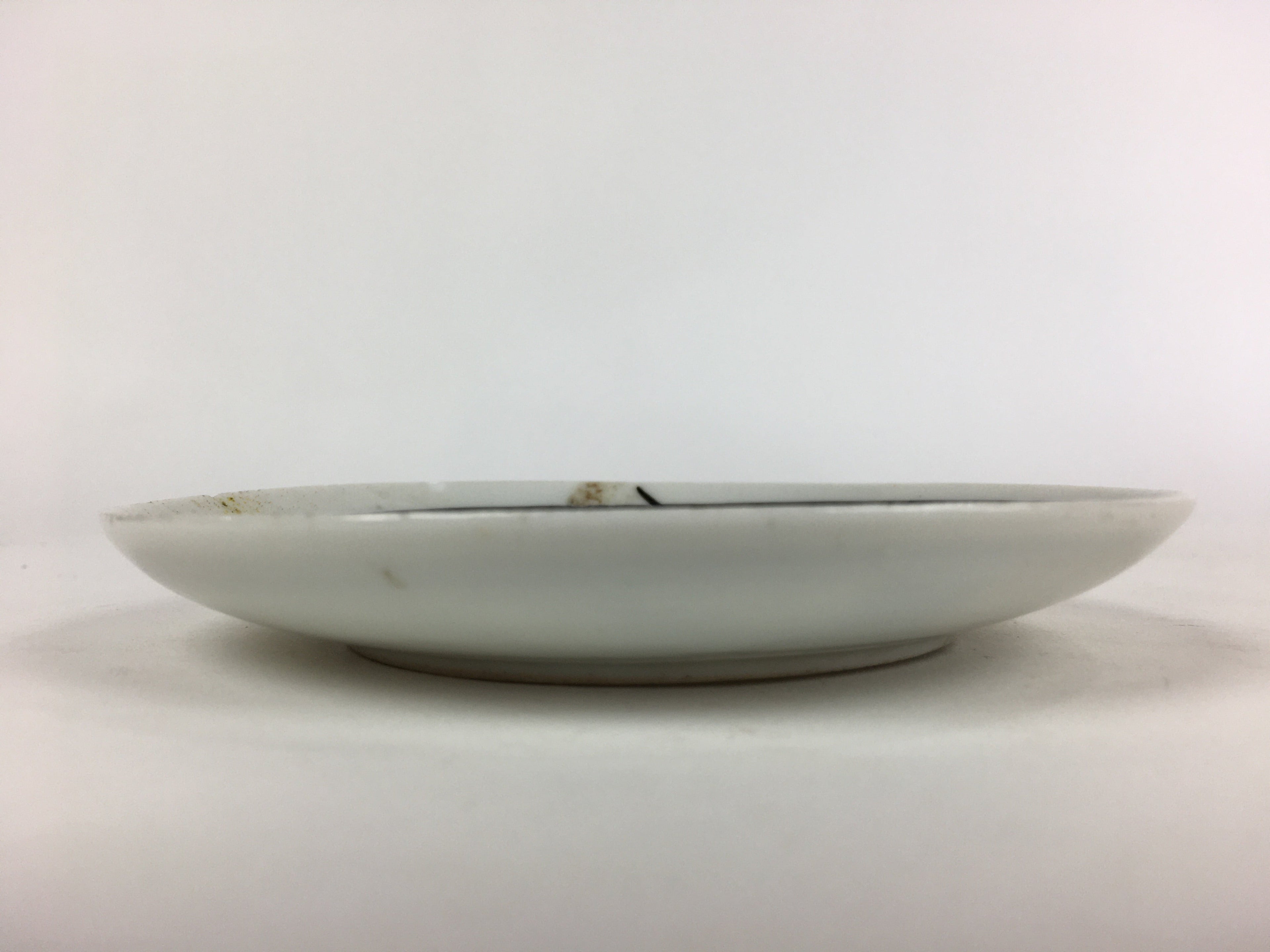 Japanese Porcelain Small Plate Vtg White Plum Blossom Hand Drawn Picture PY34