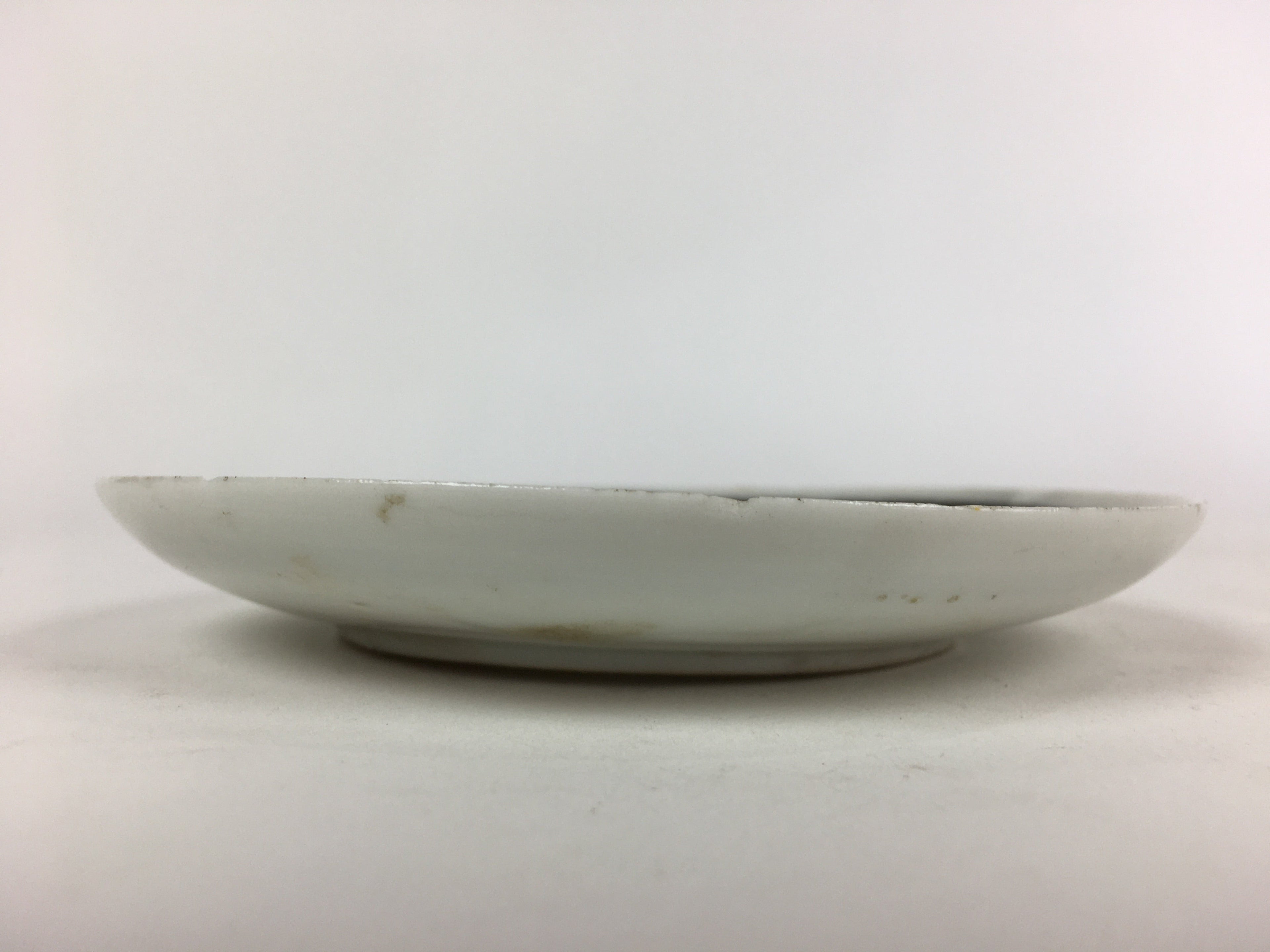 Japanese Porcelain Small Plate Vtg White Plum Blossom Hand Drawn Picture PY34