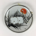 Japanese Porcelain Small Plate Vtg White Plum Blossom Hand Drawn Picture PY34