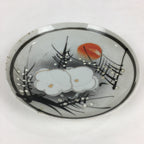 Japanese Porcelain Small Plate Vtg White Plum Blossom Hand Drawn Picture PY35