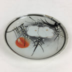 Japanese Porcelain Small Plate Vtg White Plum Blossom Hand Drawn Picture PY35
