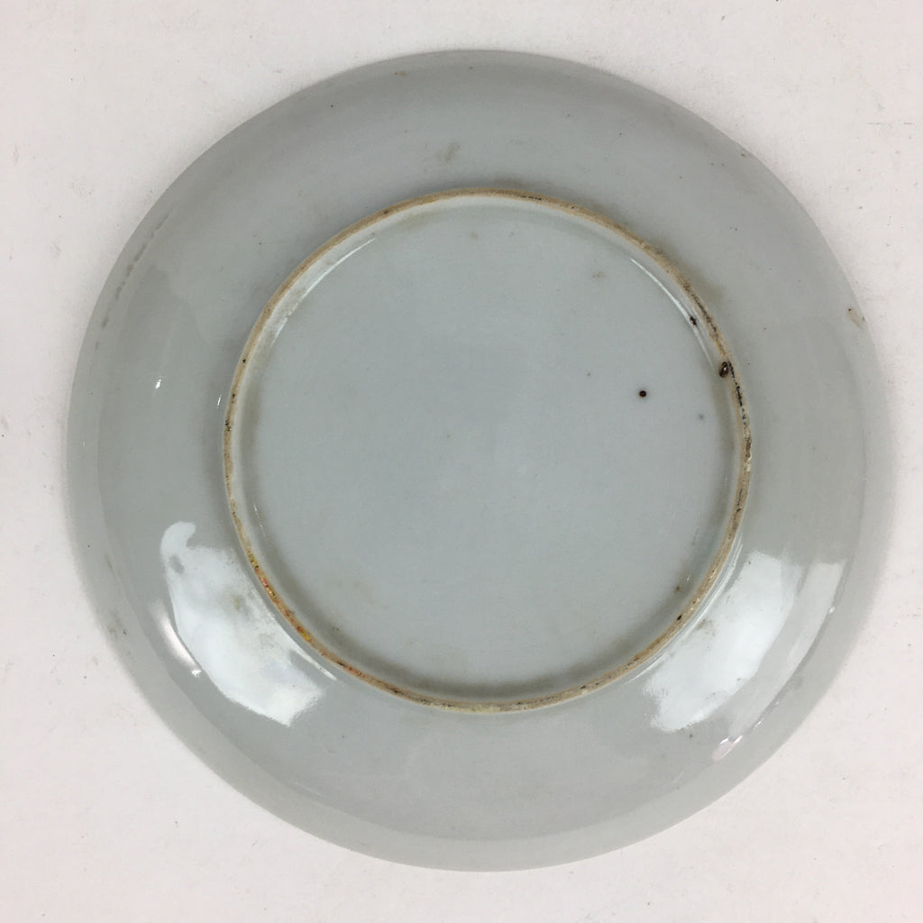 Japanese Porcelain Small Plate Vtg White Plum Blossom Hand Drawn Picture PY35