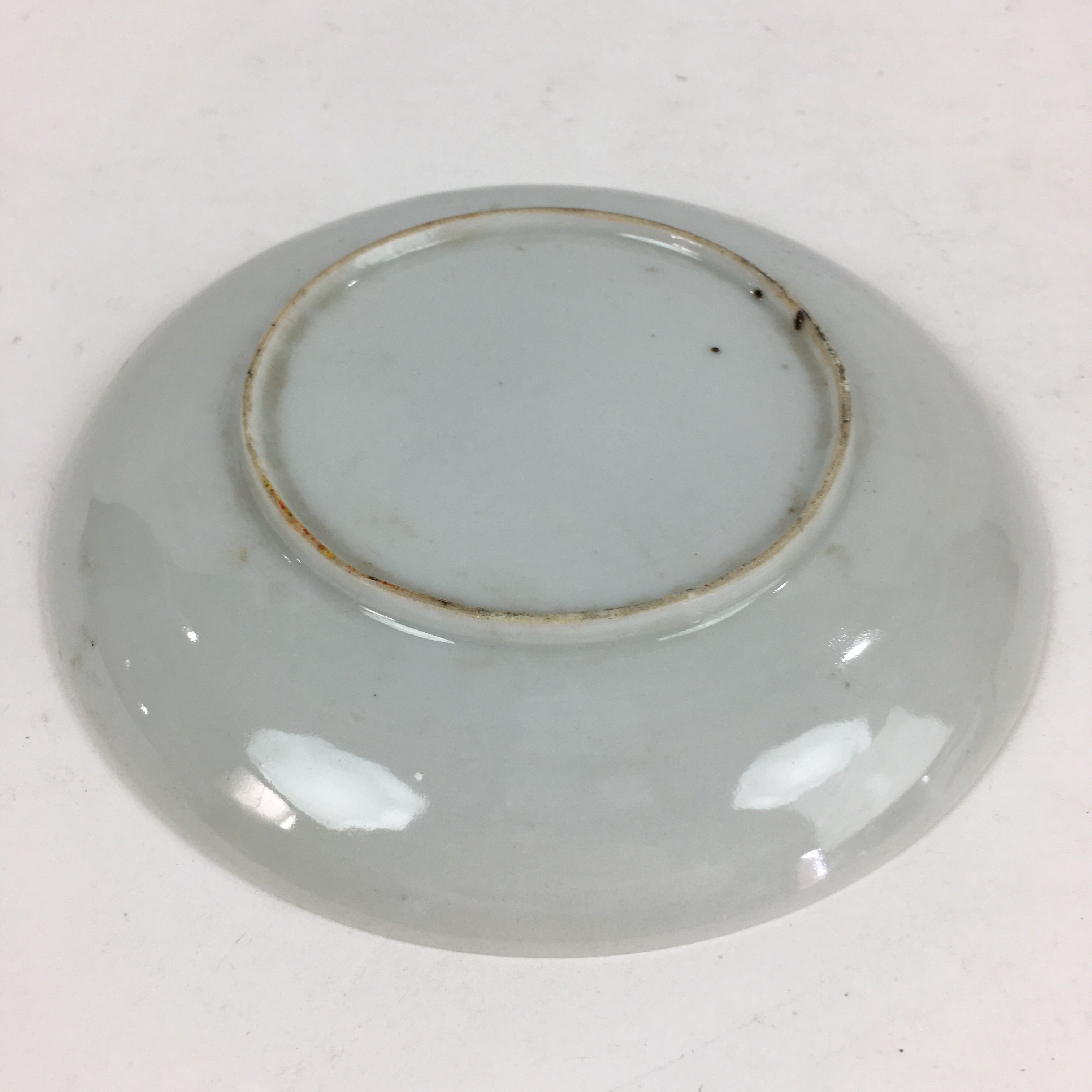 Japanese Porcelain Small Plate Vtg White Plum Blossom Hand Drawn Picture PY35