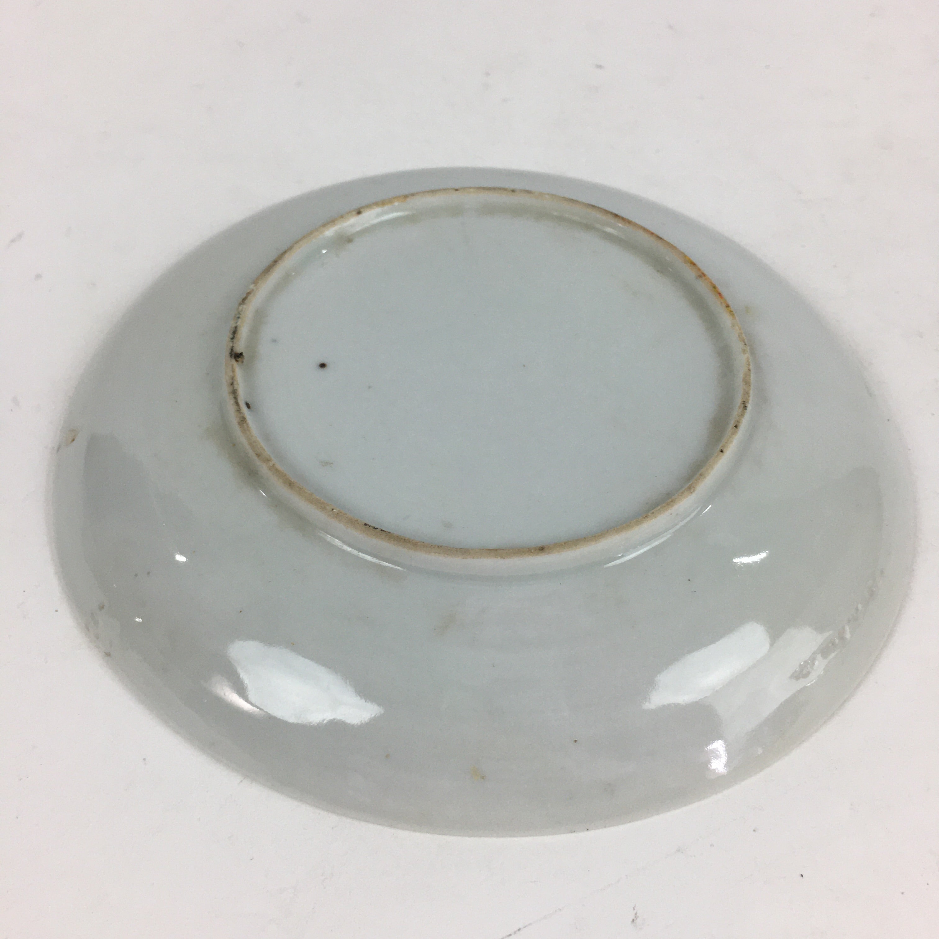 Japanese Porcelain Small Plate Vtg White Plum Blossom Hand Drawn Picture PY35