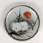 Japanese Porcelain Small Plate Vtg White Plum Blossom Hand Drawn Picture PY35