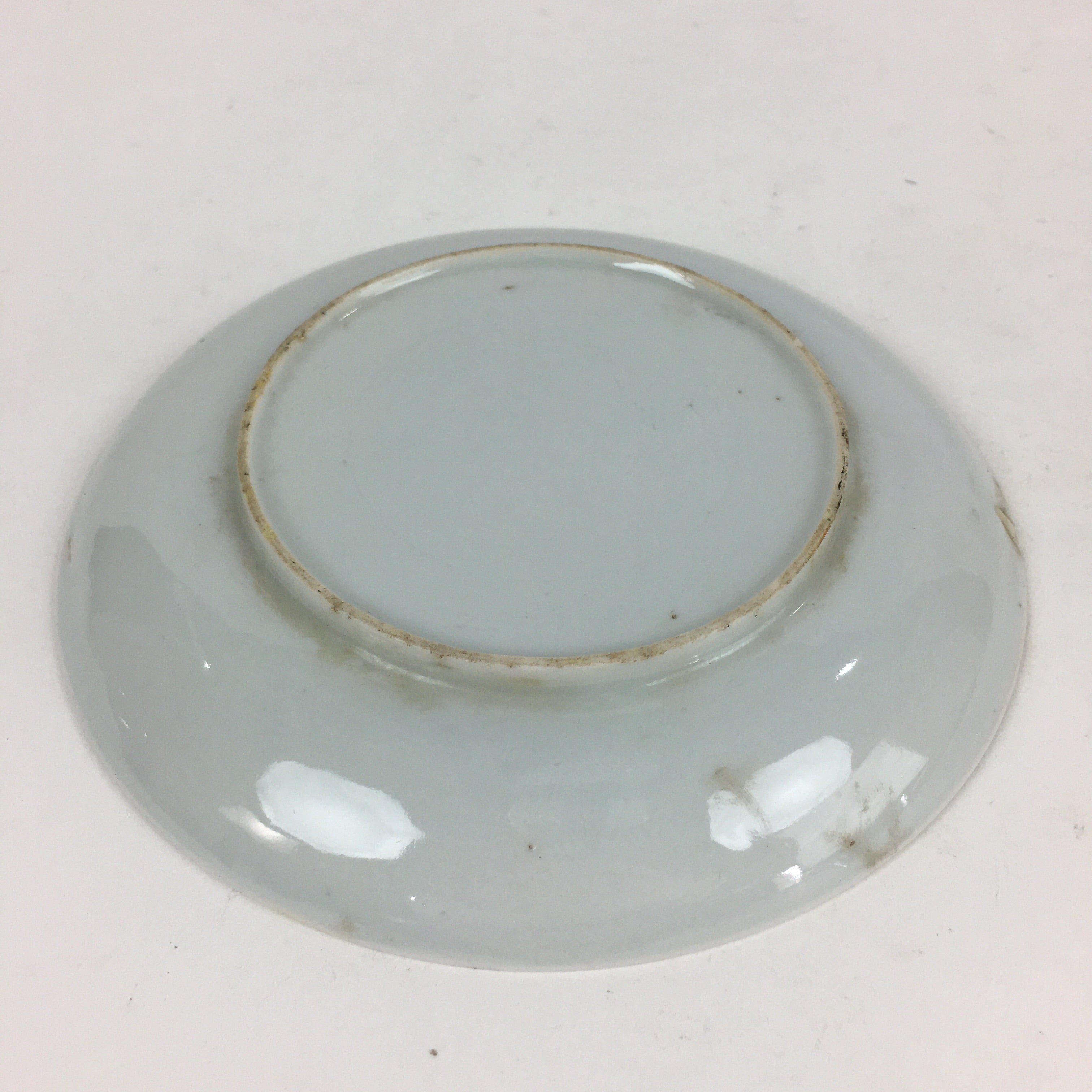 Japanese Porcelain Small Plate Vtg White Plum Blossom Hand Drawn Picture PY36