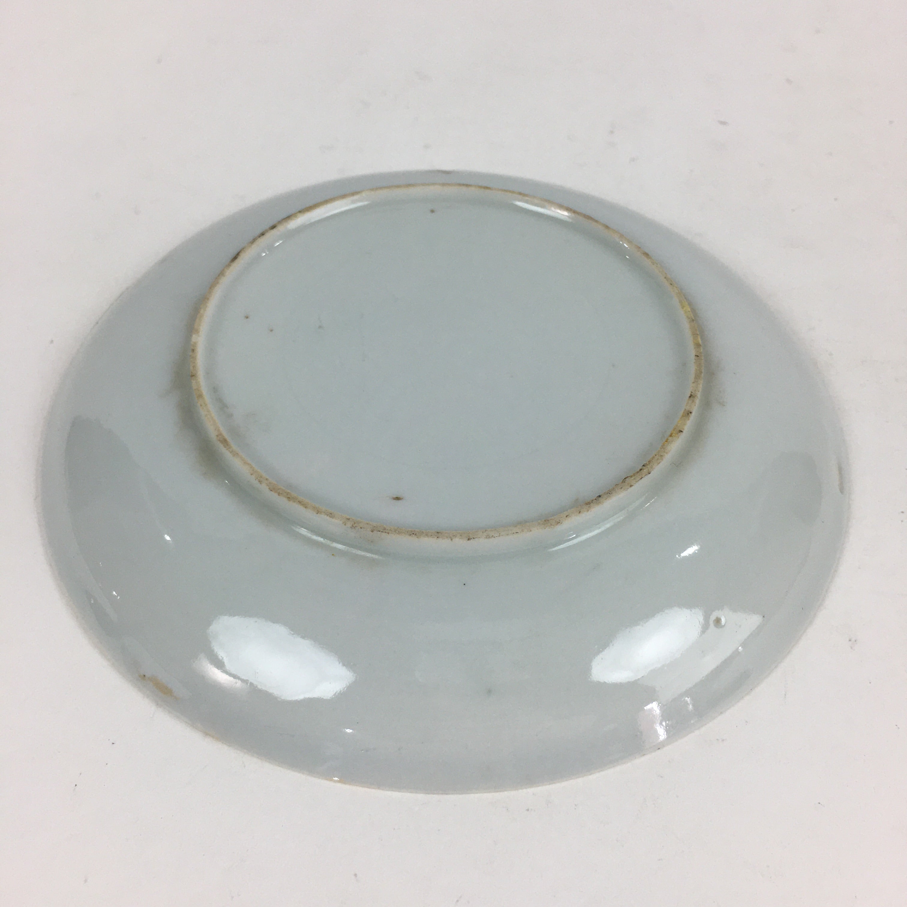 Japanese Porcelain Small Plate Vtg White Plum Blossom Hand Drawn Picture PY36