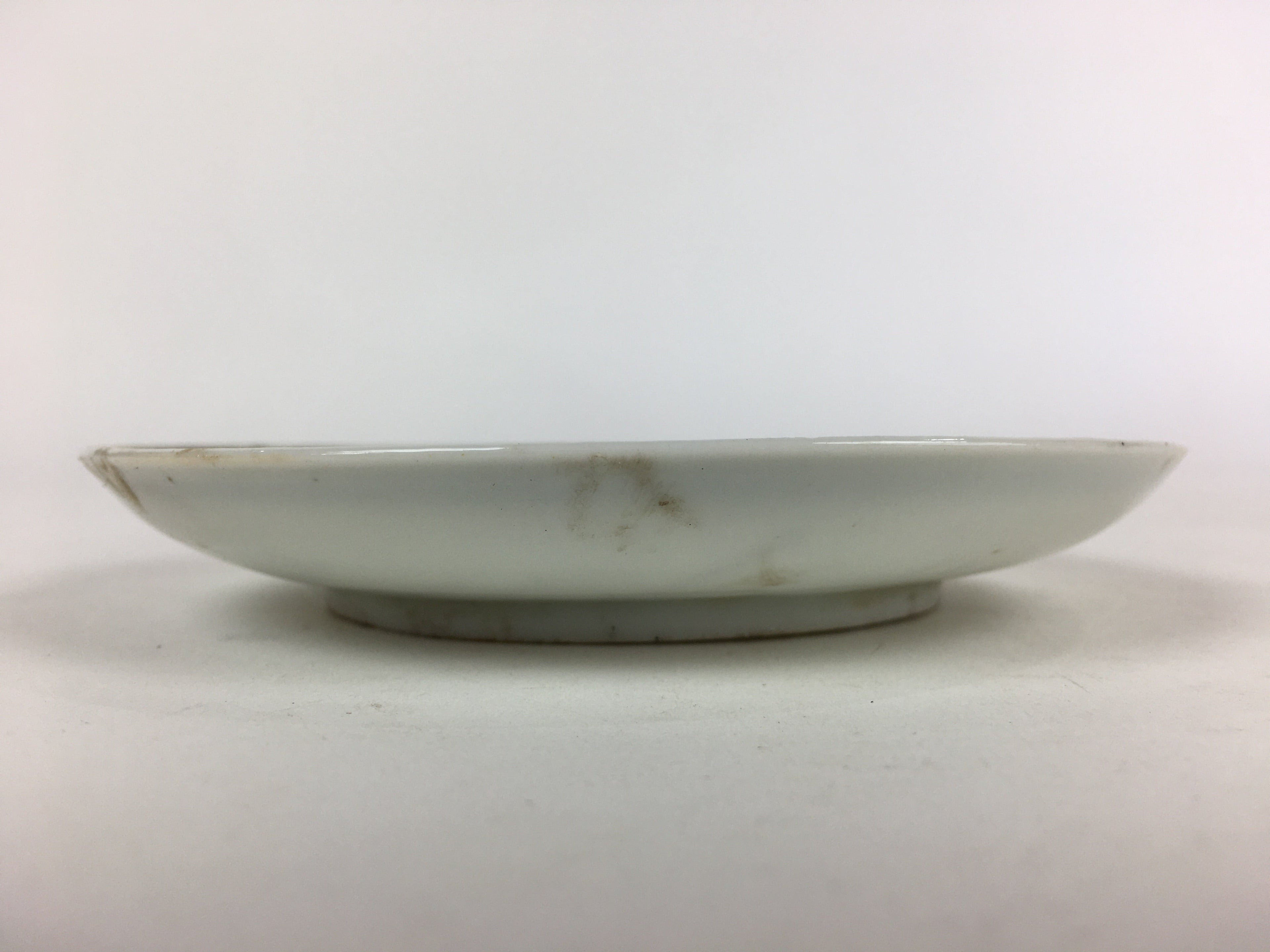 Japanese Porcelain Small Plate Vtg White Plum Blossom Hand Drawn Picture PY36