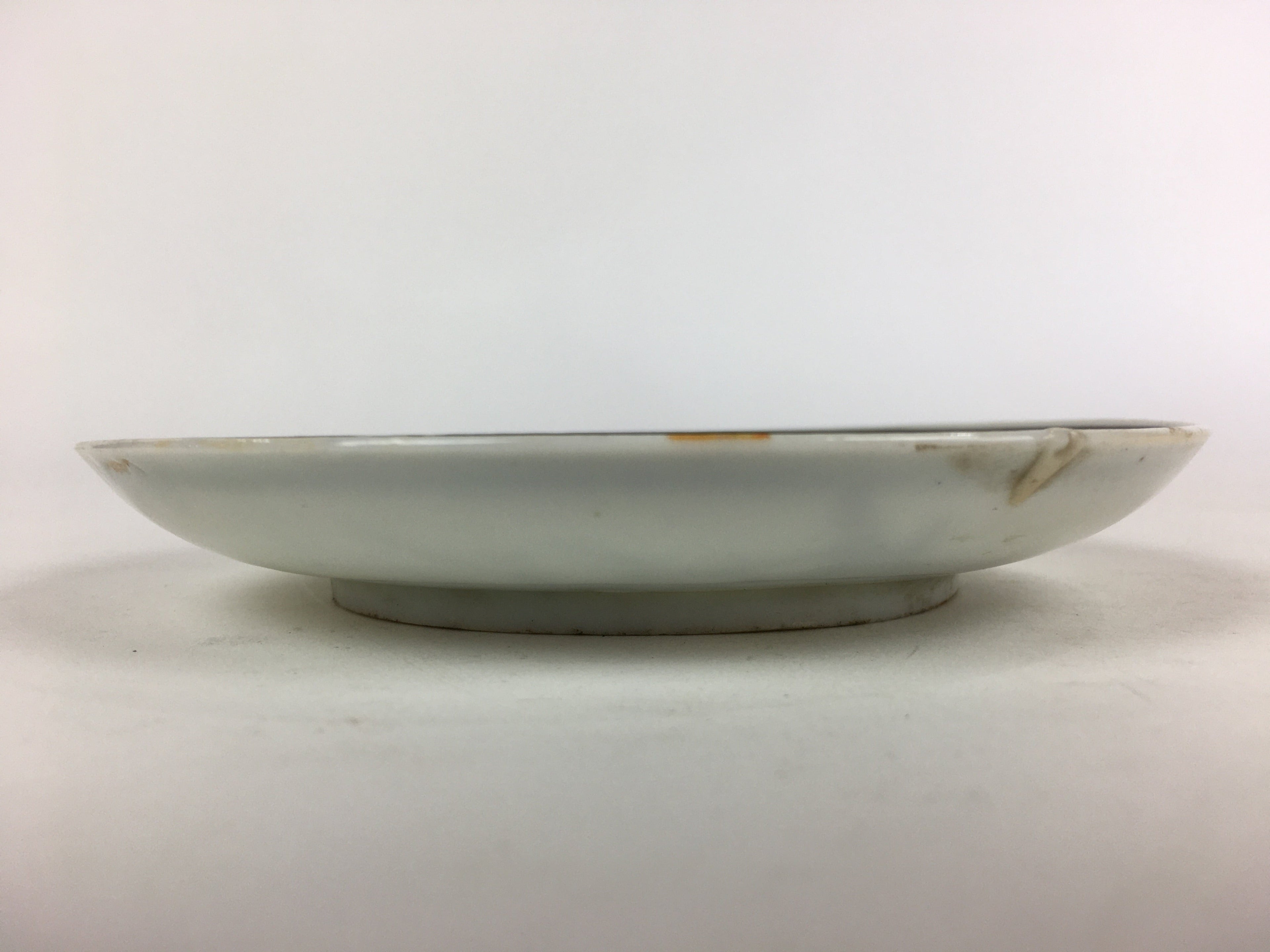 Japanese Porcelain Small Plate Vtg White Plum Blossom Hand Drawn Picture PY36