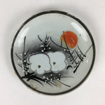 Japanese Porcelain Small Plate Vtg White Plum Blossom Hand Drawn Picture PY36