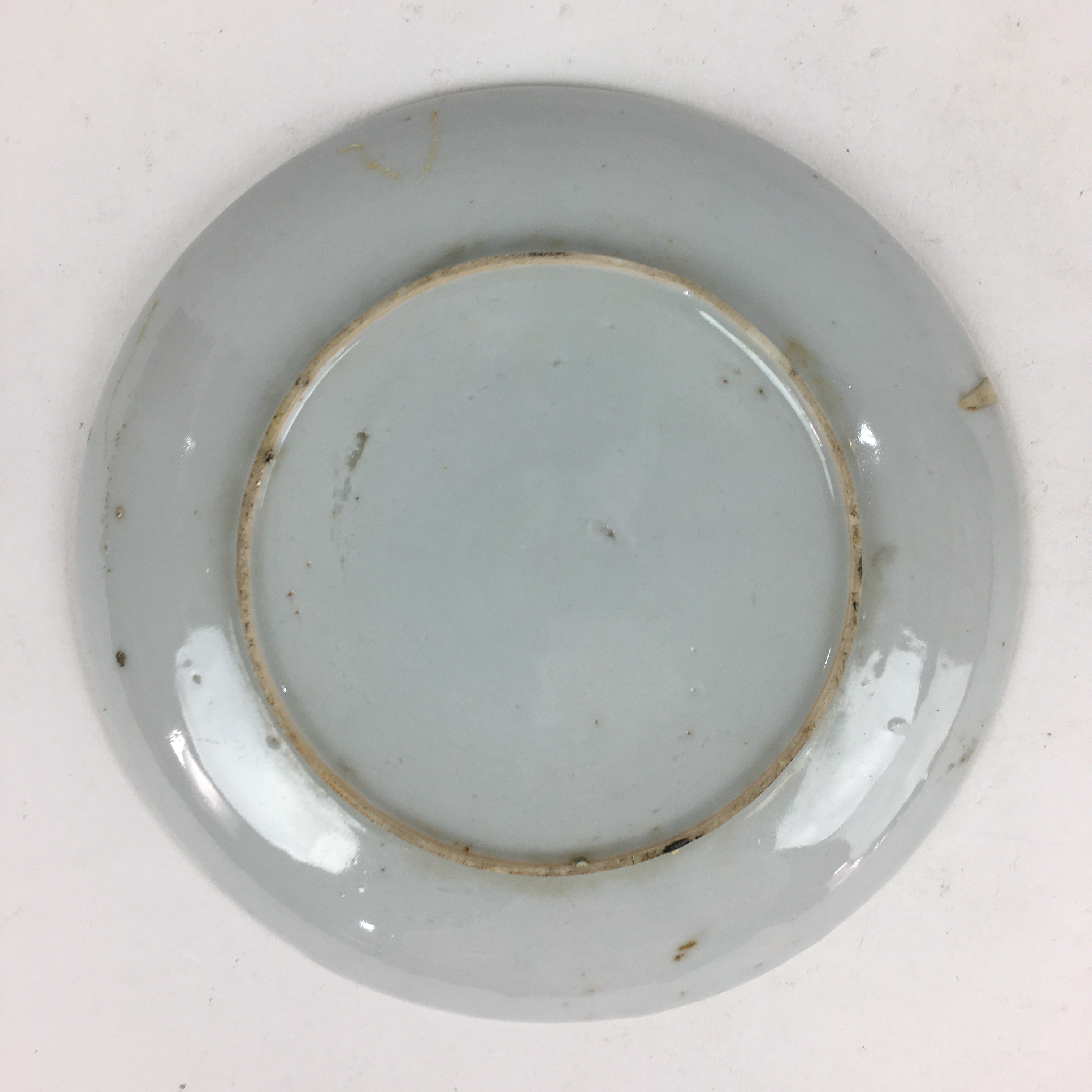 Japanese Porcelain Small Plate Vtg White Plum Blossom Hand Drawn Picture PY38