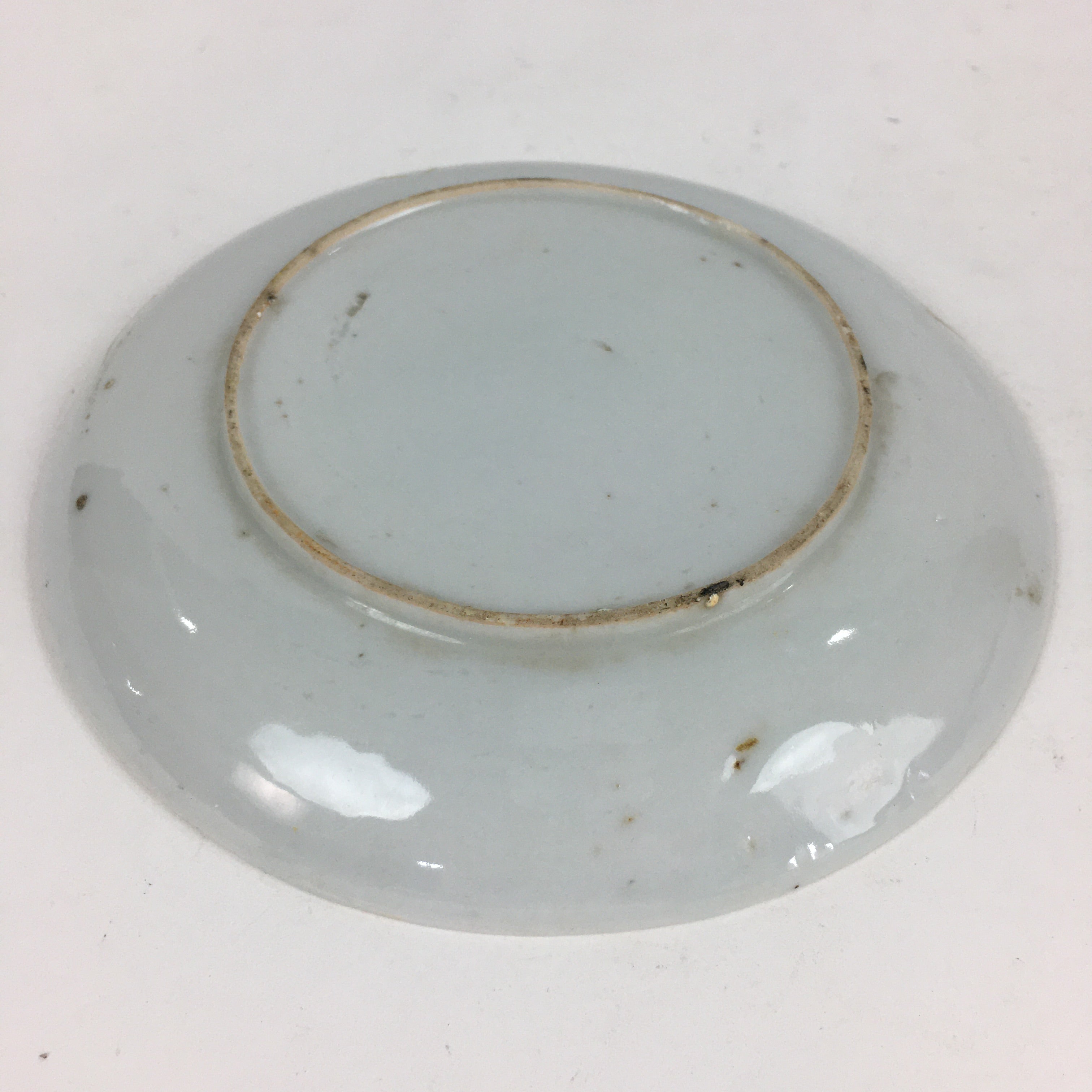 Japanese Porcelain Small Plate Vtg White Plum Blossom Hand Drawn Picture PY38
