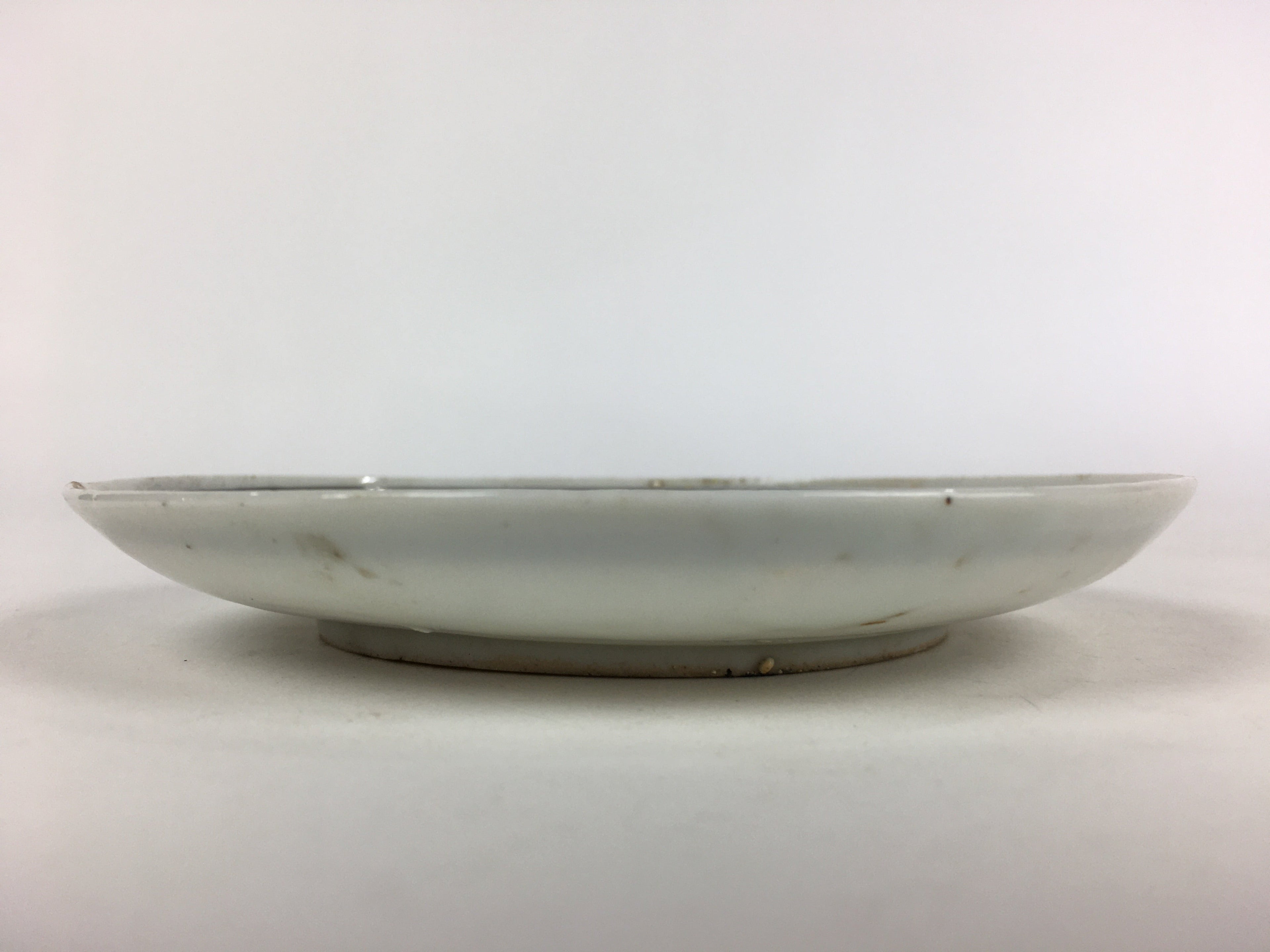 Japanese Porcelain Small Plate Vtg White Plum Blossom Hand Drawn Picture PY38