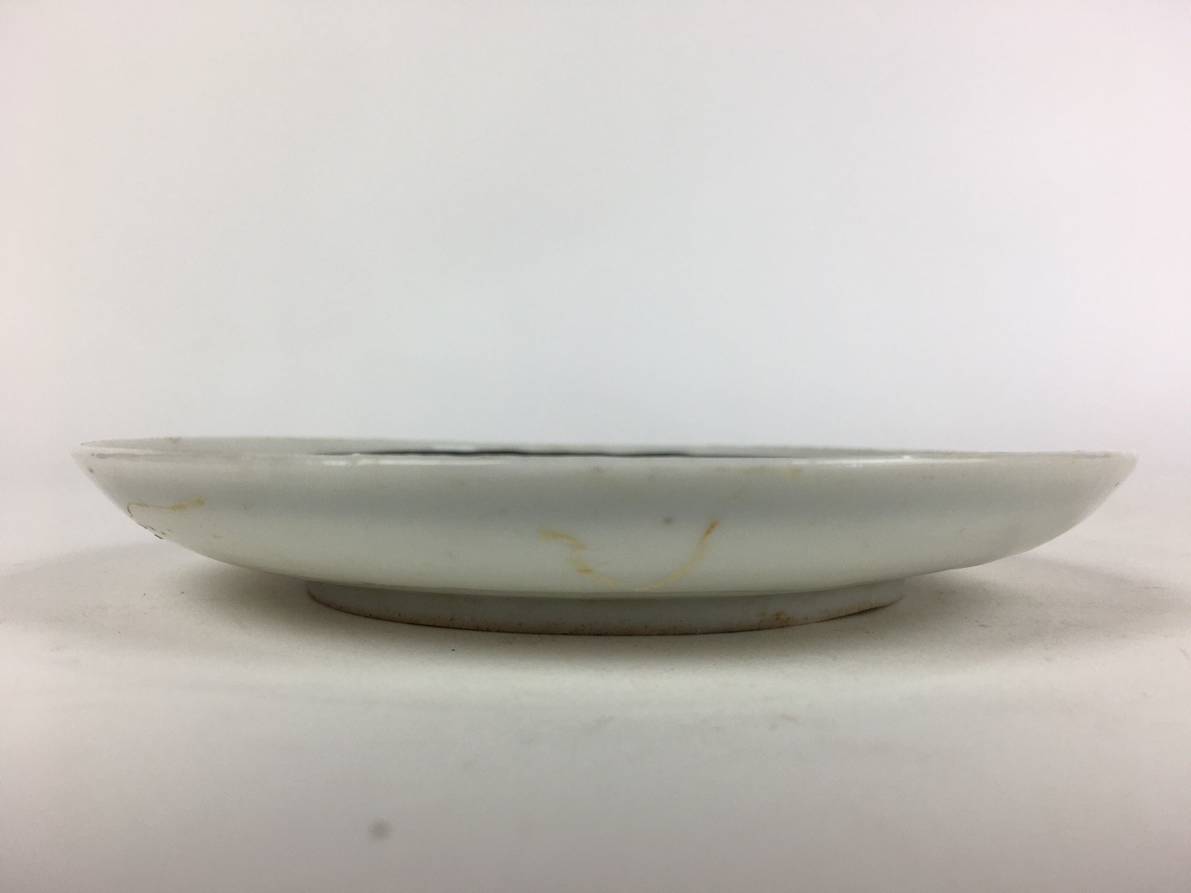 Japanese Porcelain Small Plate Vtg White Plum Blossom Hand Drawn Picture PY38