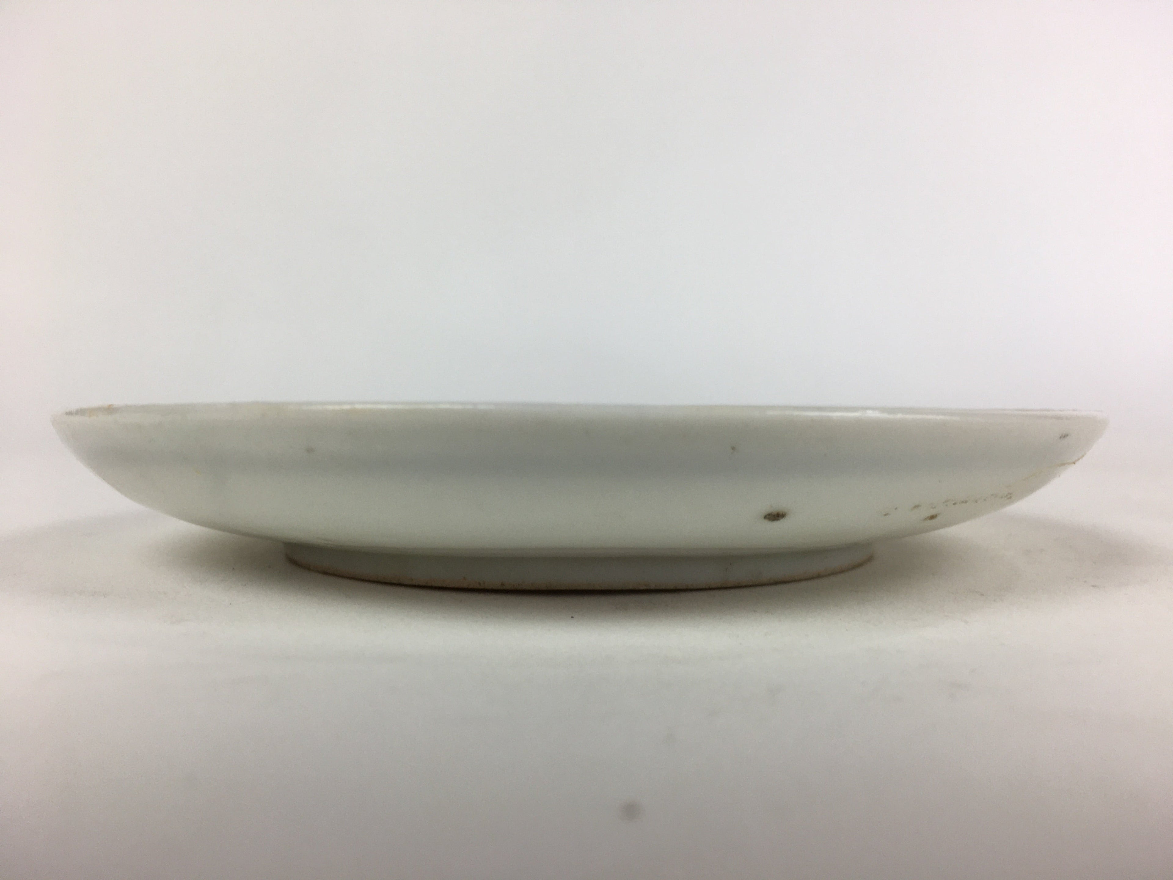Japanese Porcelain Small Plate Vtg White Plum Blossom Hand Drawn Picture PY38
