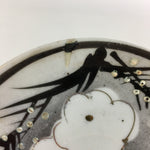 Japanese Porcelain Small Plate Vtg White Plum Blossom Hand Drawn Picture PY39