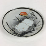 Japanese Porcelain Small Plate Vtg White Plum Blossom Hand Drawn Picture PY39