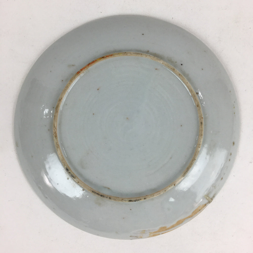 Japanese Porcelain Small Plate Vtg White Plum Blossom Hand Drawn Picture PY39