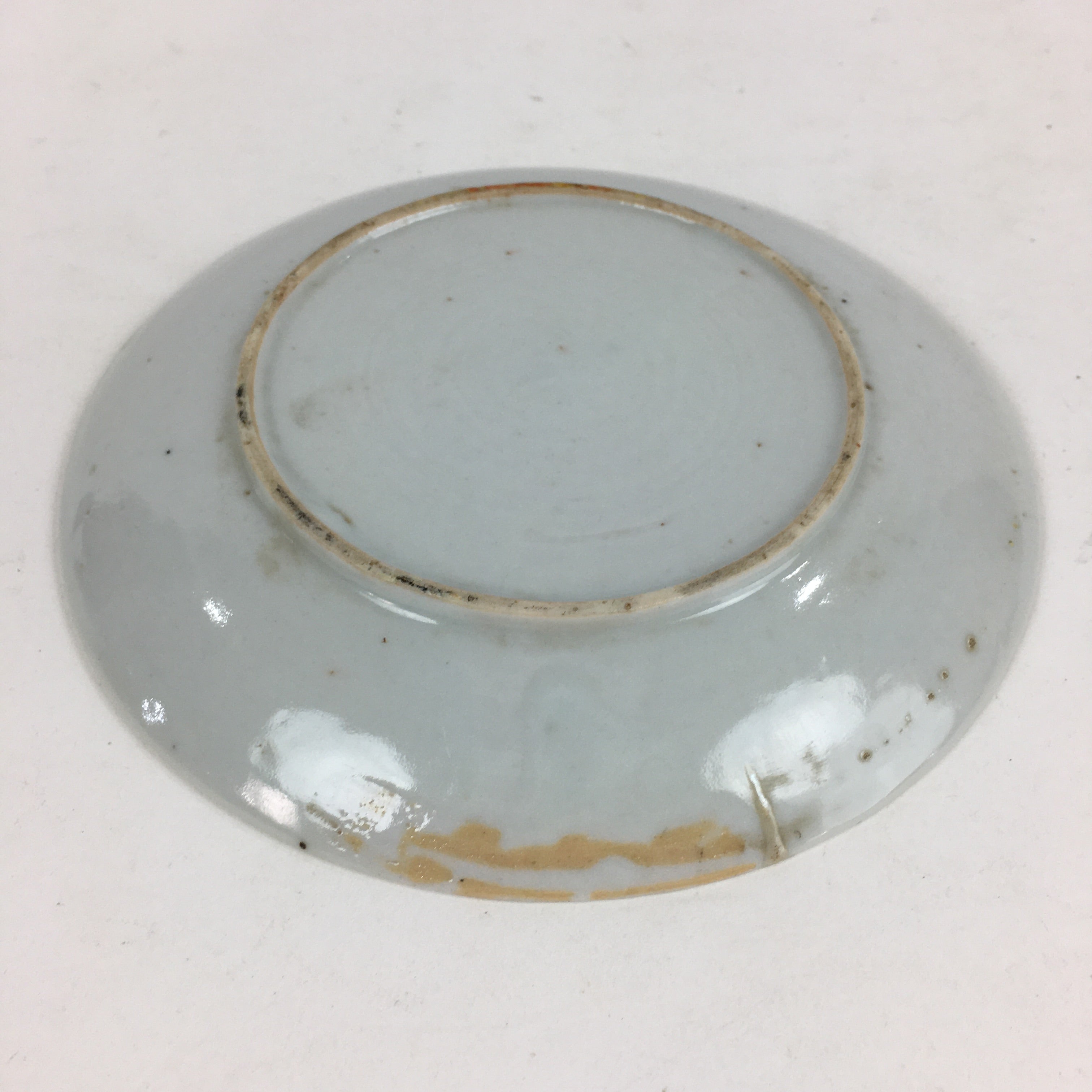 Japanese Porcelain Small Plate Vtg White Plum Blossom Hand Drawn Picture PY39