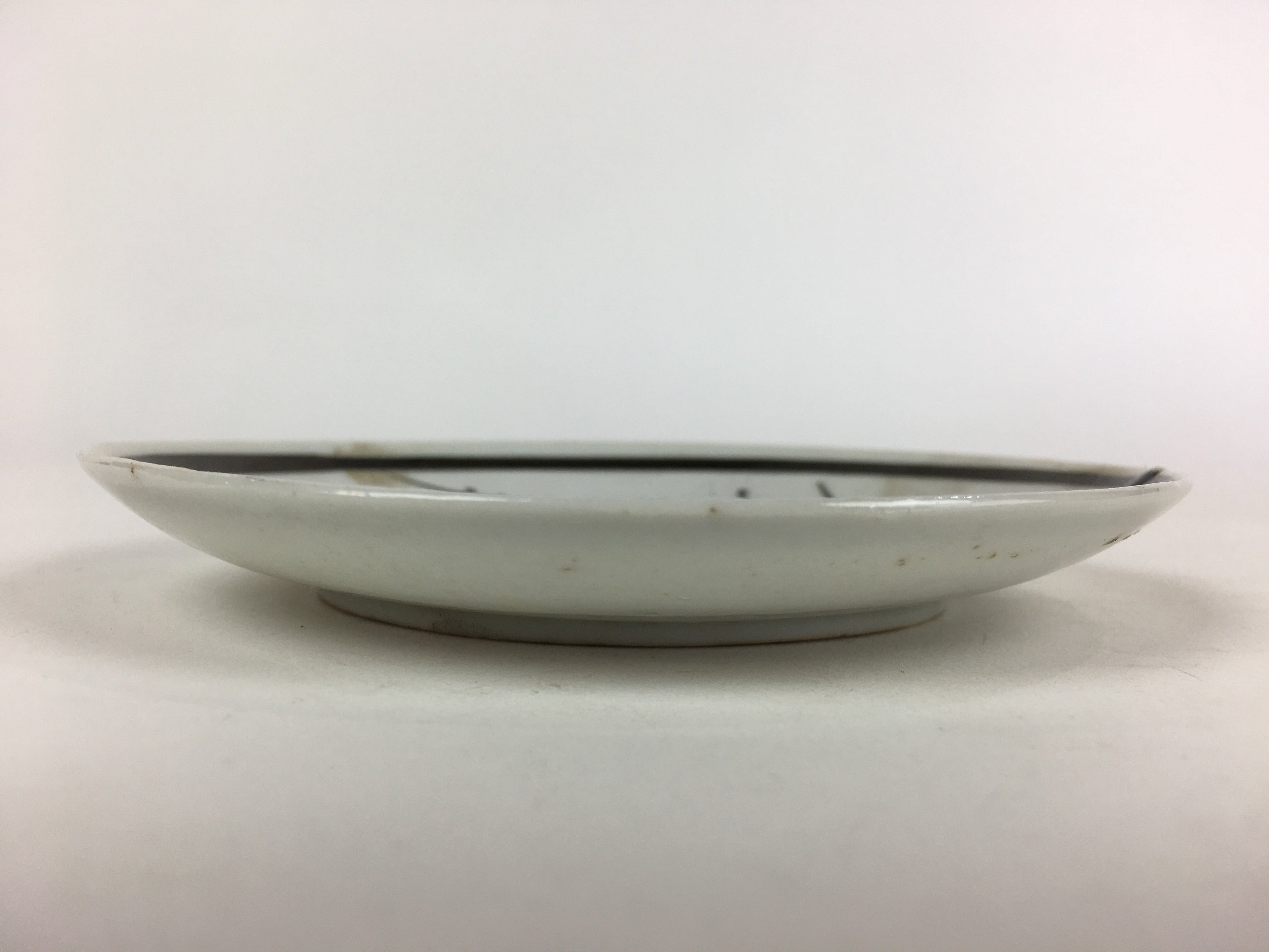 Japanese Porcelain Small Plate Vtg White Plum Blossom Hand Drawn Picture PY39