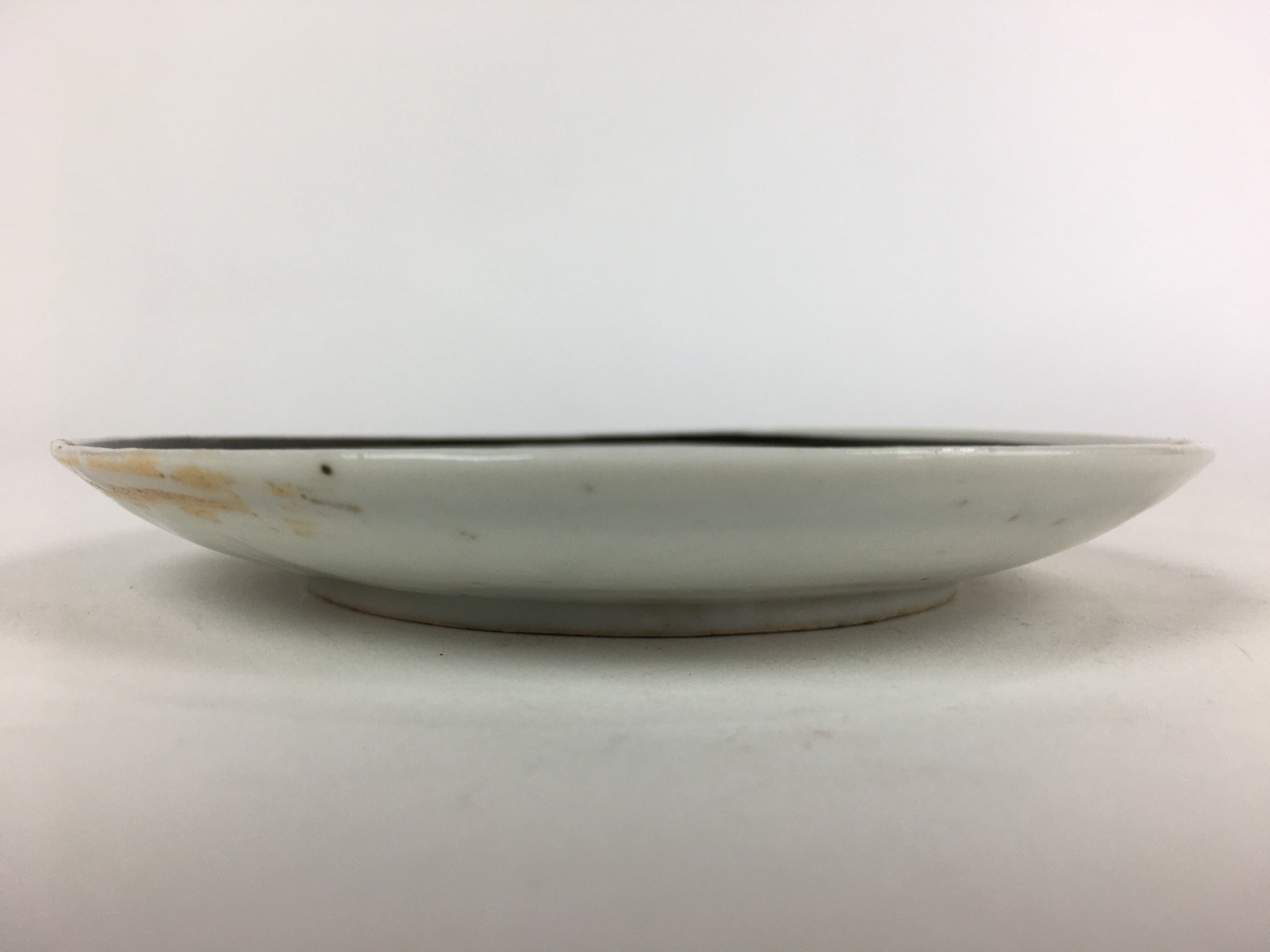 Japanese Porcelain Small Plate Vtg White Plum Blossom Hand Drawn Picture PY39