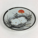 Japanese Porcelain Small Plate Vtg White Plum Blossom Hand Drawn Picture PY40