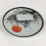 Japanese Porcelain Small Plate Vtg White Plum Blossom Hand Drawn Picture PY40