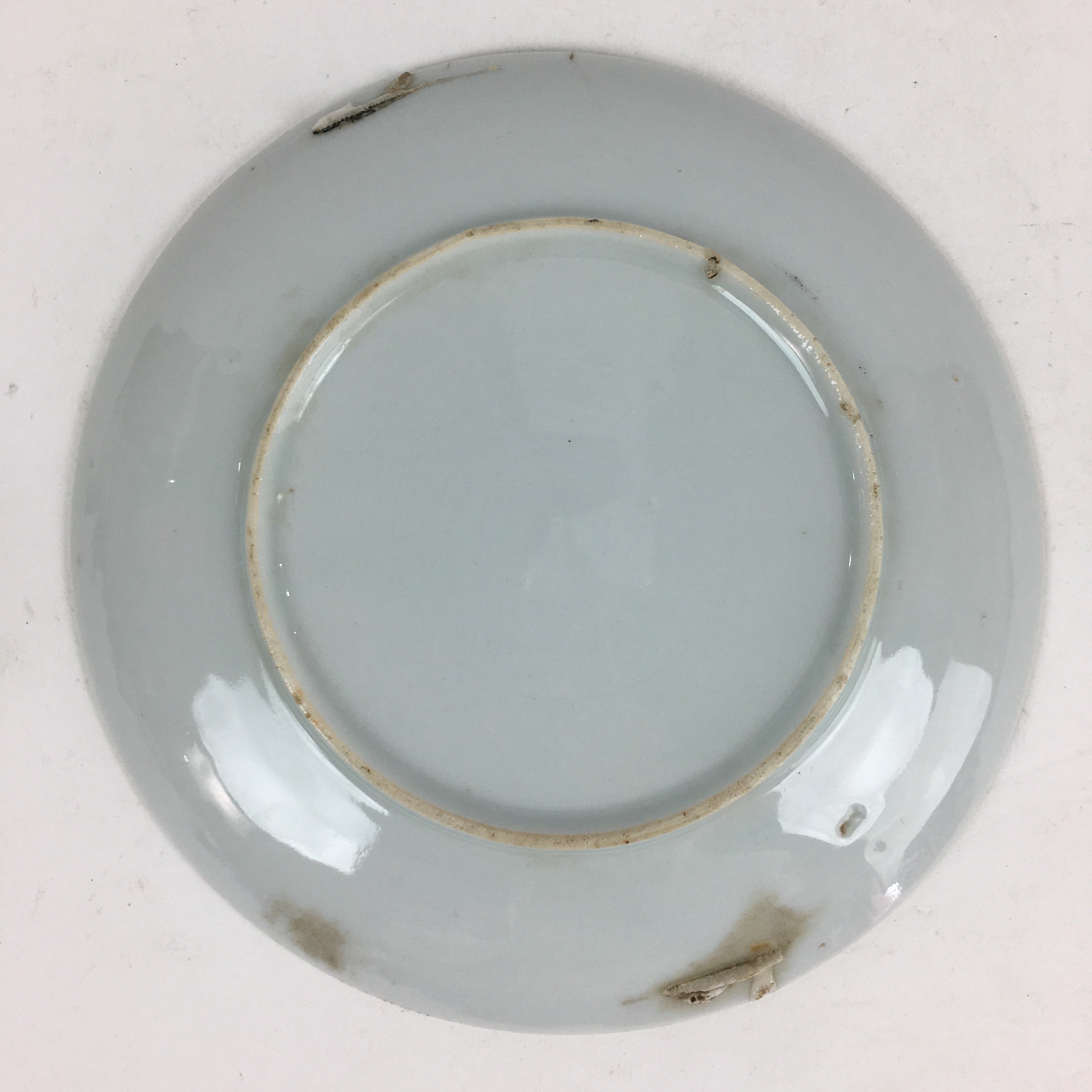 Japanese Porcelain Small Plate Vtg White Plum Blossom Hand Drawn Picture PY40