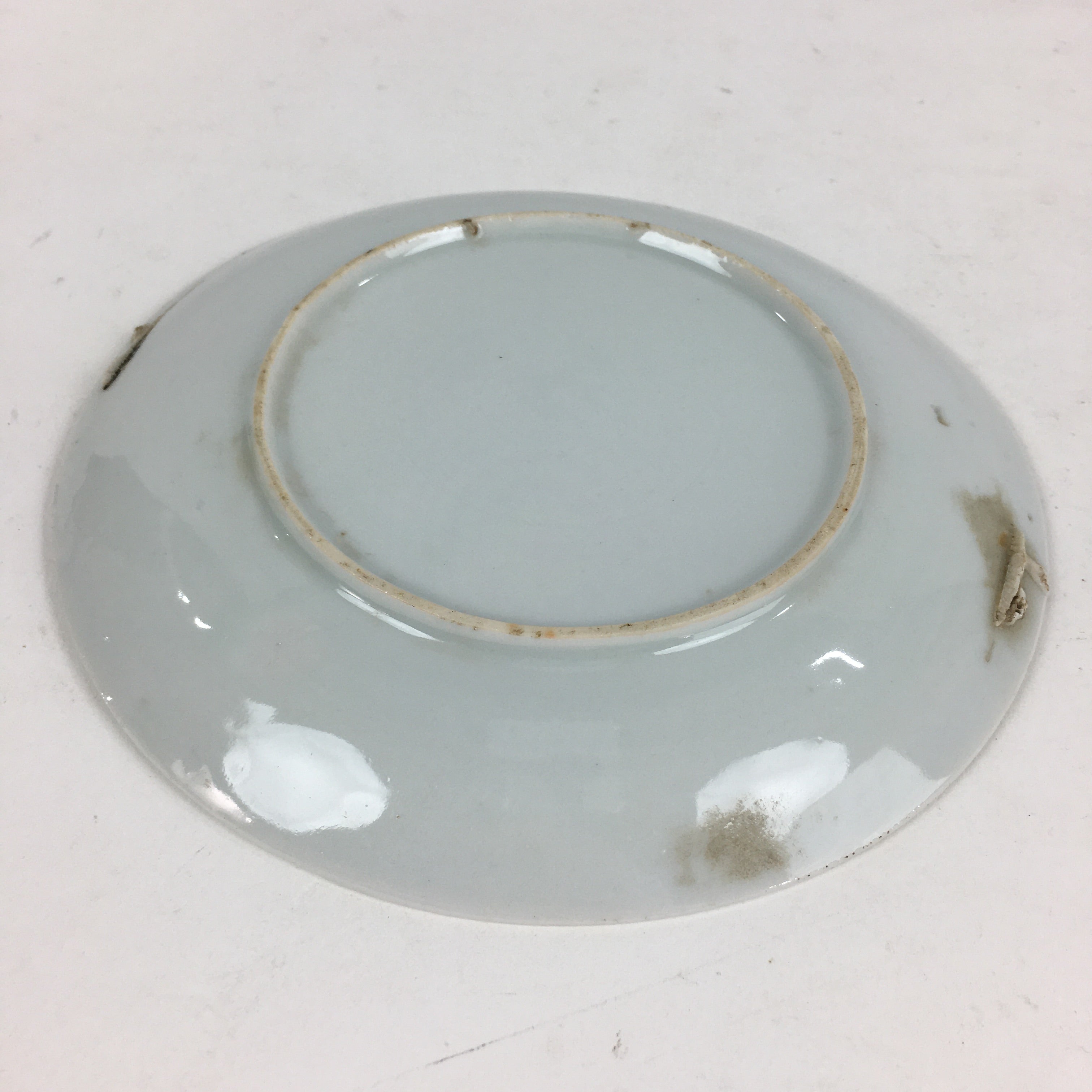 Japanese Porcelain Small Plate Vtg White Plum Blossom Hand Drawn Picture PY40