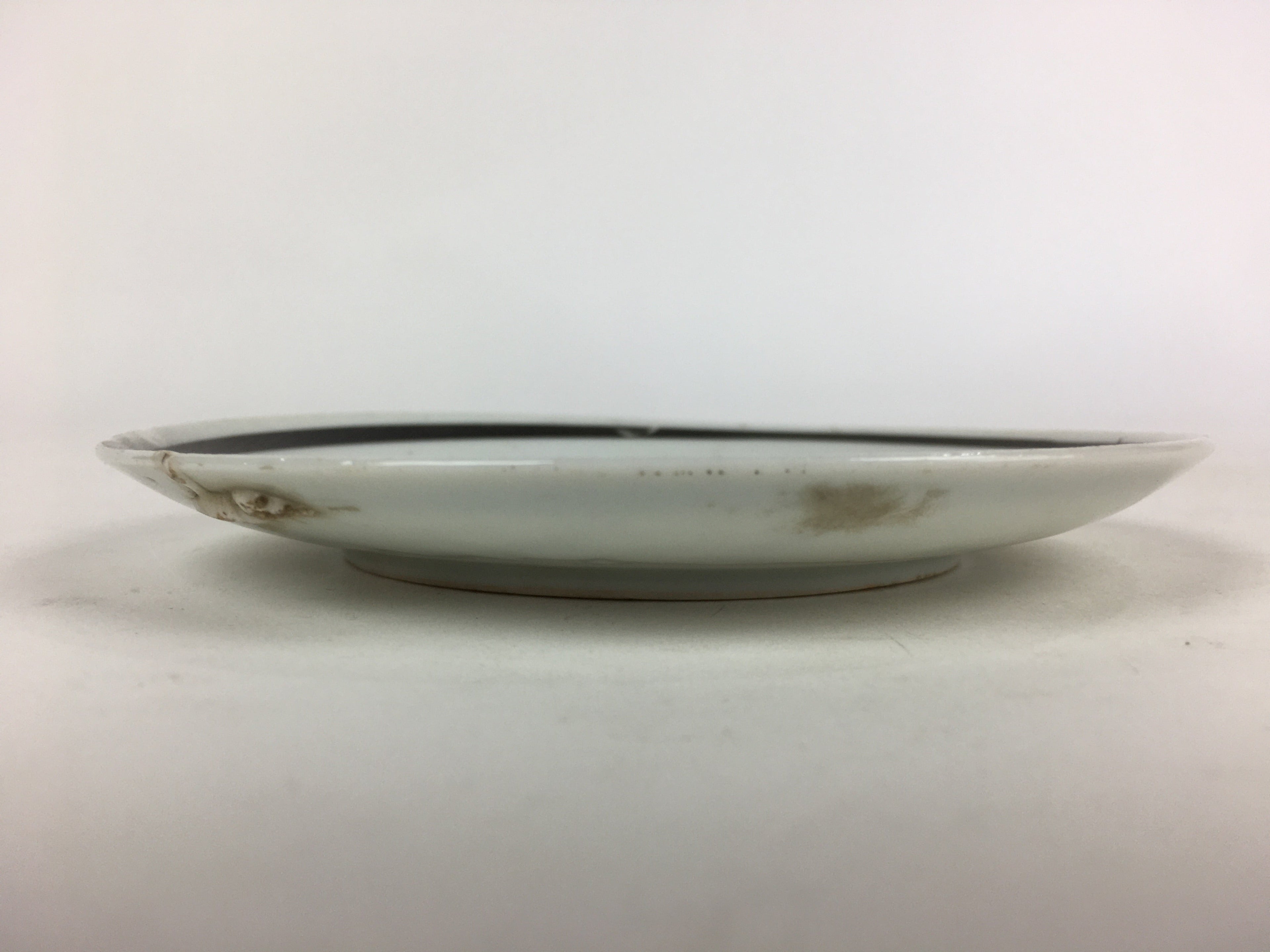 Japanese Porcelain Small Plate Vtg White Plum Blossom Hand Drawn Picture PY40