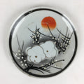 Japanese Porcelain Small Plate Vtg White Plum Blossom Hand Drawn Picture PY40