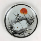 Japanese Porcelain Small Plate Vtg White Plum Blossom Hand Drawn Picture PY40