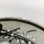 Japanese Porcelain Small Plate Vtg White Plum Blossom Hand Drawn Picture PY41
