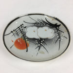Japanese Porcelain Small Plate Vtg White Plum Blossom Hand Drawn Picture PY41