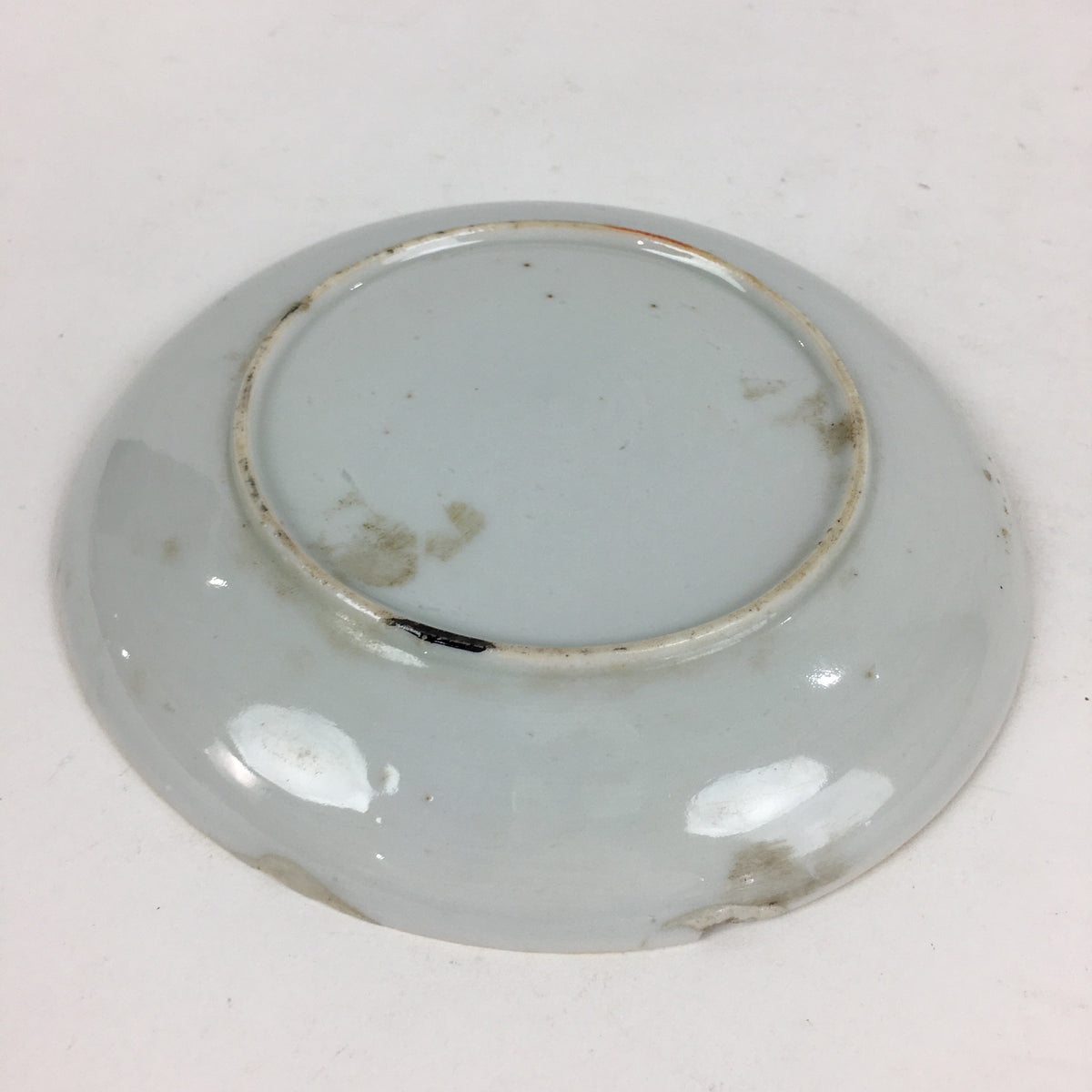 Japanese Porcelain Small Plate Vtg White Plum Blossom Hand Drawn Picture PY41