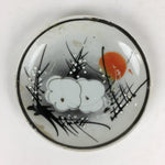 Japanese Porcelain Small Plate Vtg White Plum Blossom Hand Drawn Picture PY41