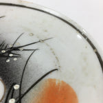 Japanese Porcelain Small Plate Vtg White Plum Blossom Hand Drawn Picture PY42