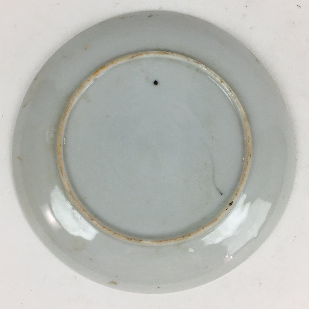 Japanese Porcelain Small Plate Vtg White Plum Blossom Hand Drawn Picture PY42