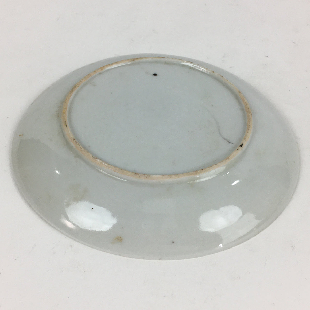 Japanese Porcelain Small Plate Vtg White Plum Blossom Hand Drawn Picture PY42