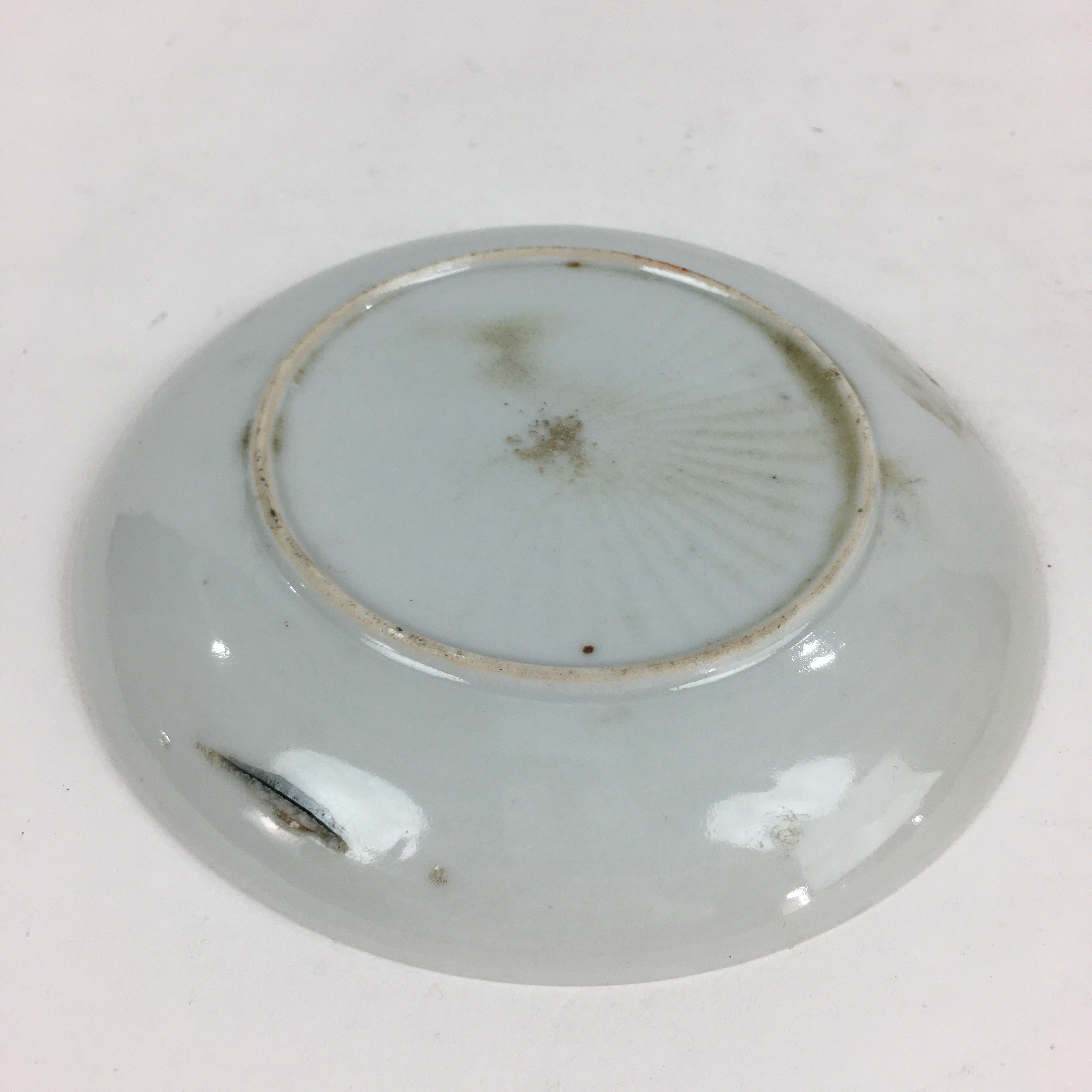 Japanese Porcelain Small Plate Vtg White Plum Blossom Hand Drawn Picture PY43