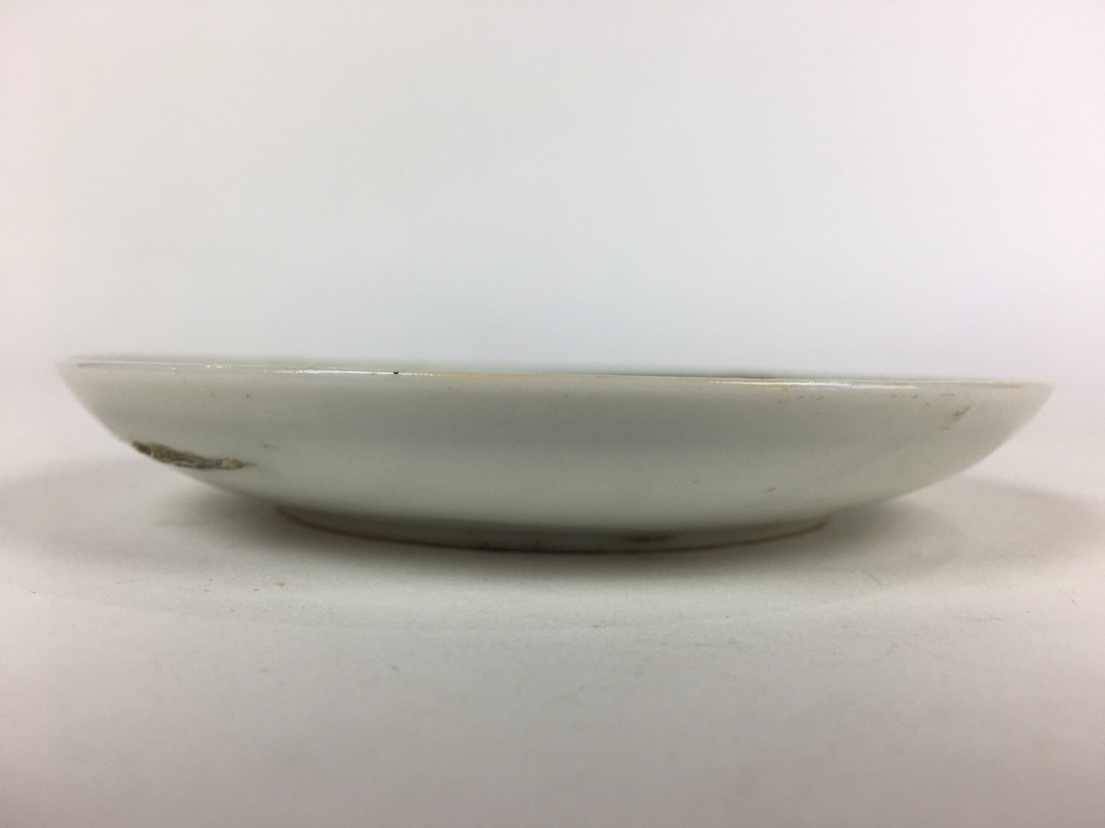 Japanese Porcelain Small Plate Vtg White Plum Blossom Hand Drawn Picture PY43