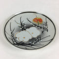 Japanese Porcelain Small Plate Vtg White Plum Blossom Hand Drawn Picture PY43