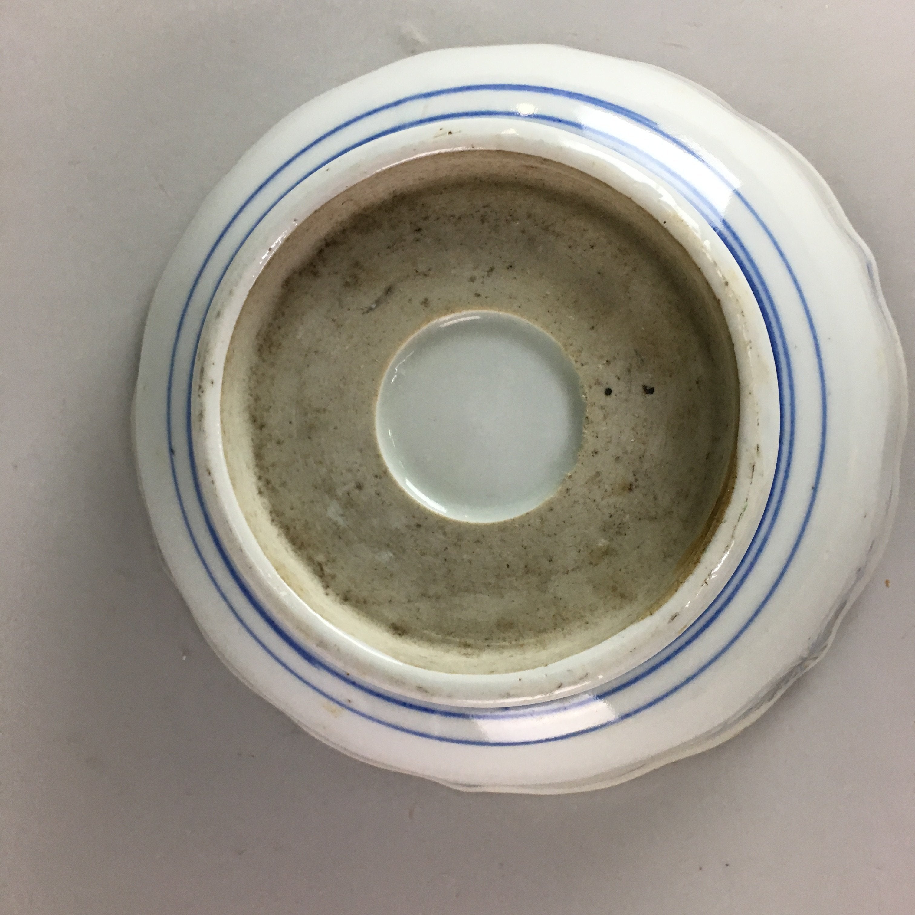 Japanese Porcelain Snack Bowl Kashiki Tea Ceremony Vtg Arita Floral Gold PT481