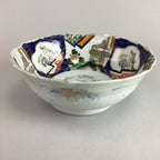 Japanese Porcelain Snack Bowl Kashiki Tea Ceremony Vtg Arita Floral Gold PT482