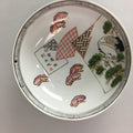 Japanese Porcelain Snack Bowl Kashiki Tea Ceremony Vtg Crane Kanji Tree PT484