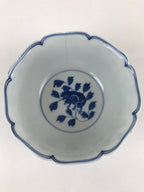 Japanese Porcelain Snack Bowl Kashiki Vtg Floral Blue Sometsuke Dragon PY194